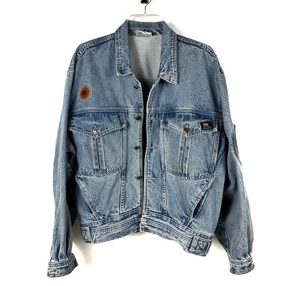 Vintage Parasuco Denim Jean Jacket 1980's "In Denim We Trust" - Medium - Picture 4 of 15